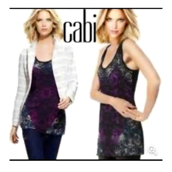 Nwt CAbi Heart of Love Racerback Tank purple & gray size Small - Picture 1 of 9